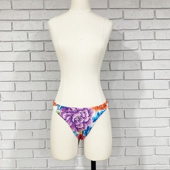 Farm Rio Women’s Rainbow Floral Bikini Bottom - Size Small - Picture 2 of 11